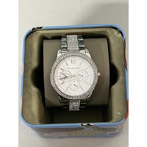 Michael Kors MK7294 Oversized Tibby Pavé Silver-Tone Watch